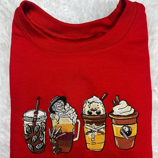 Spooky Holiday Latte Embroidered Sweatshirt