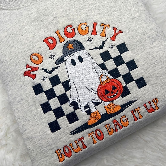 Classic Spooky Holiday Embroidered Sweatshirt