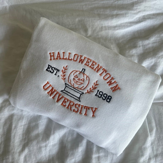 Halloween Town University Embroidered Crewneck